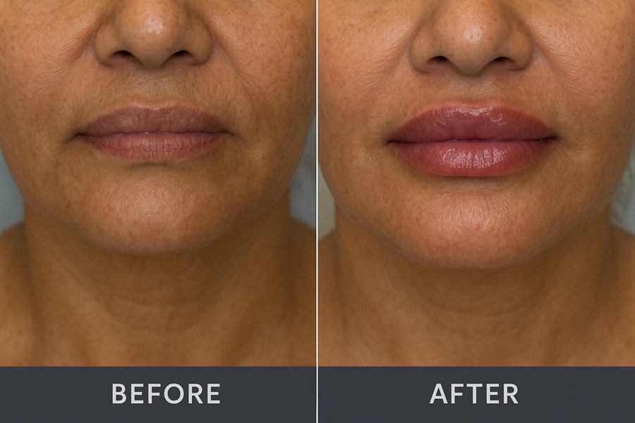 Before and after lip fillers