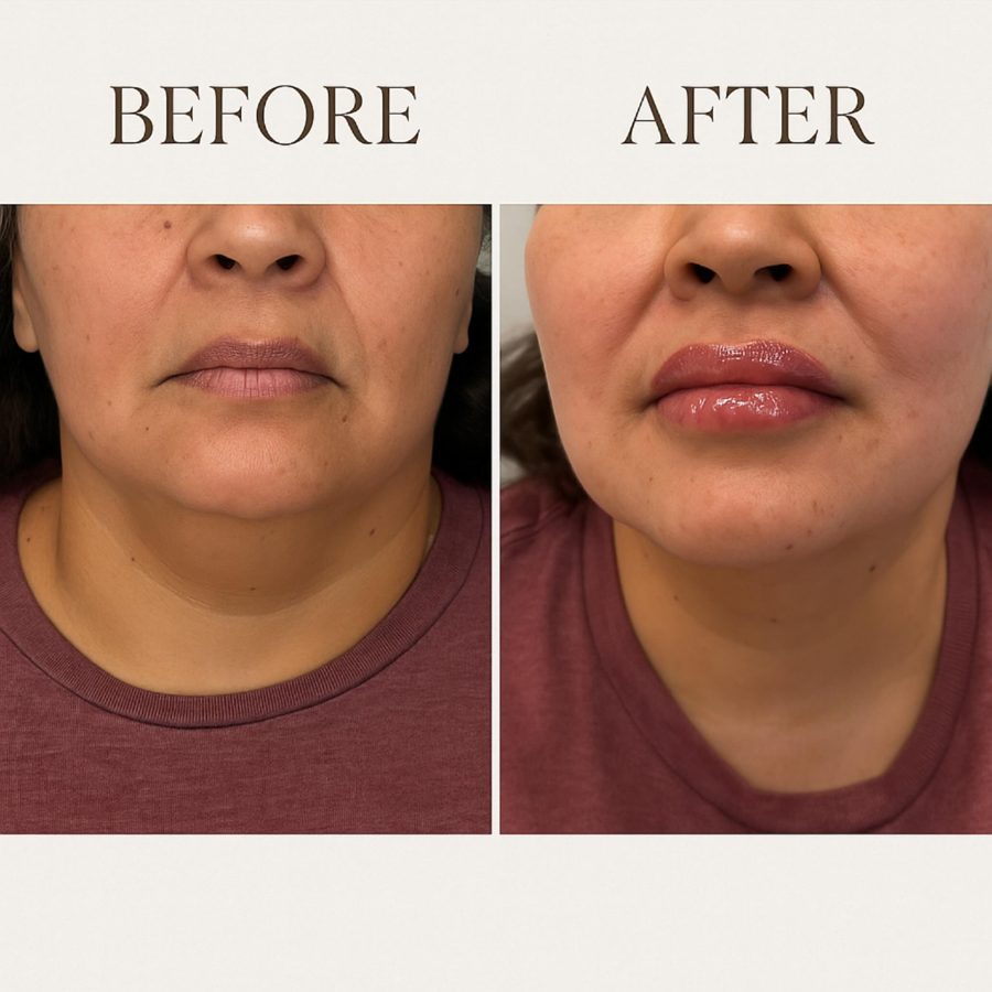 Before and after lip fillers, soft natural results